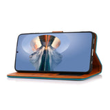 Google Pixel 8 Gold Buckle Contrast Leather Wallet Case