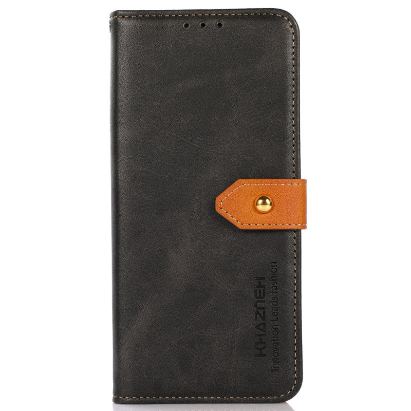 Gold Buckle Contrast Leather Wallet Case
