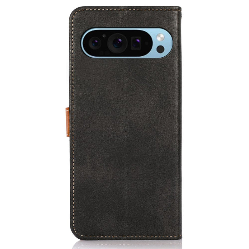 Google Pixel 8 Gold Buckle Contrast Leather Wallet Case