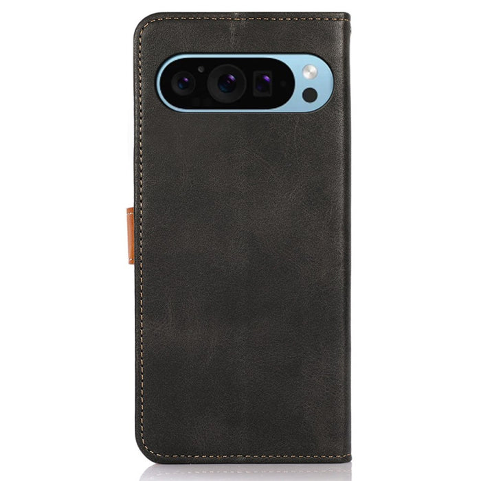 Gold Buckle Contrast Leather Wallet Case