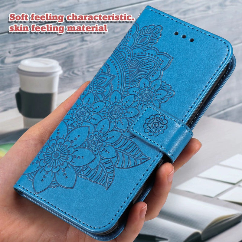 Flower Pattern Wallet Strap Stand Case