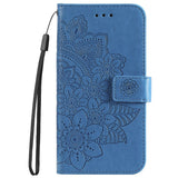Google Pixel 8 Flower Pattern Wallet Strap Stand Case