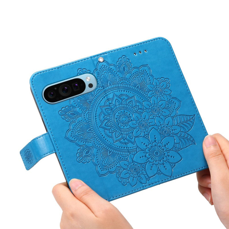 Google Pixel 8 Flower Pattern Wallet Strap Stand Case