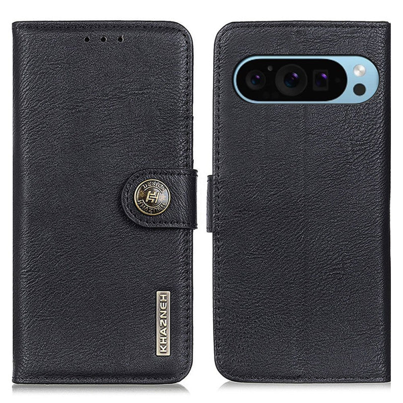 Google Pixel 9 Pro XL Smooth Leather Wallet Speaker Hole Case