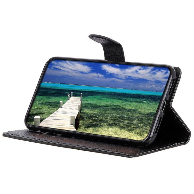 Lychee Texture Wallet Side Pocket Case