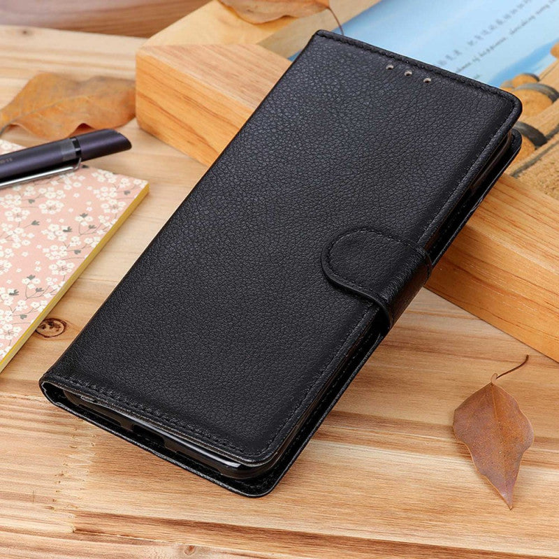Lychee Texture Wallet Side Pocket Case