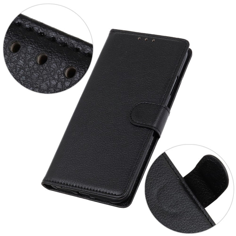 Lychee Texture Wallet Side Pocket Case