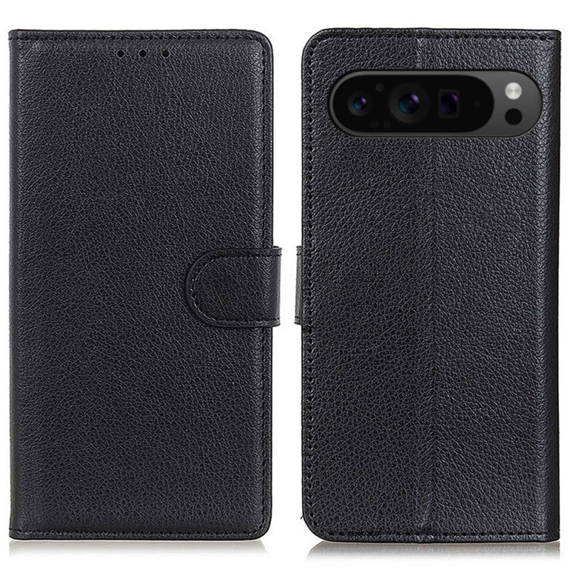Google Pixel 9a Lychee Texture Wallet Side Pocket Case