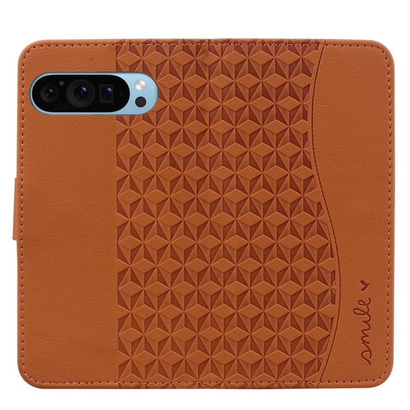 Diamond Pattern Smile Heart Wallet Case