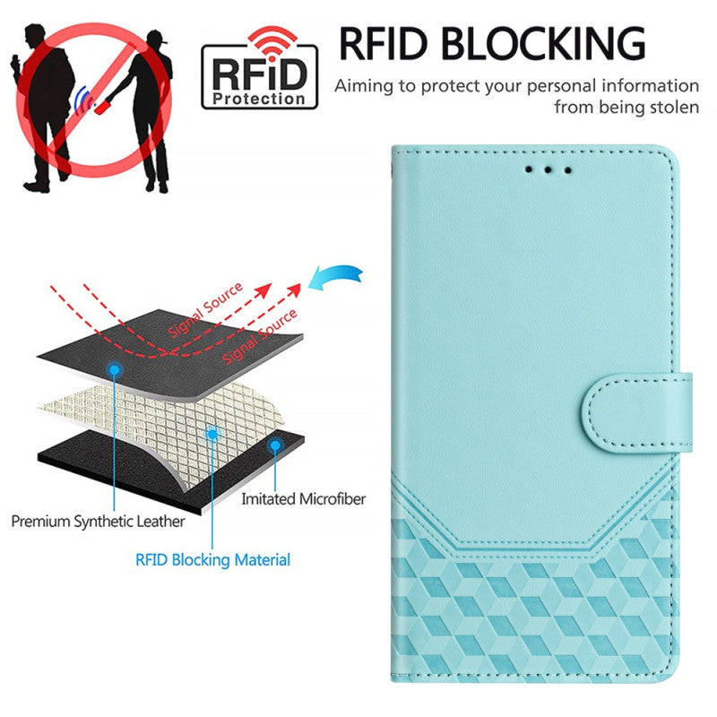 Honeycomb Pattern RFID Wallet Wrist Strap