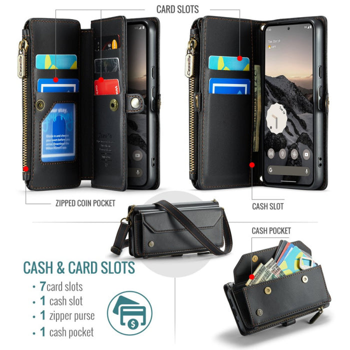 10-Slot Crossbody Wallet RFID Protection