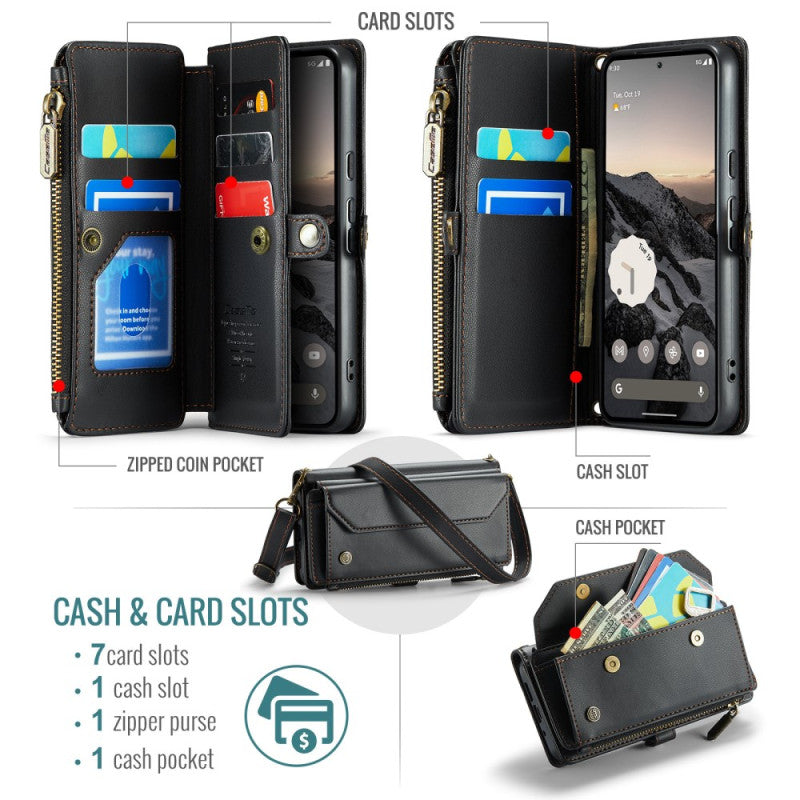 10-Slot Crossbody Wallet RFID Protection