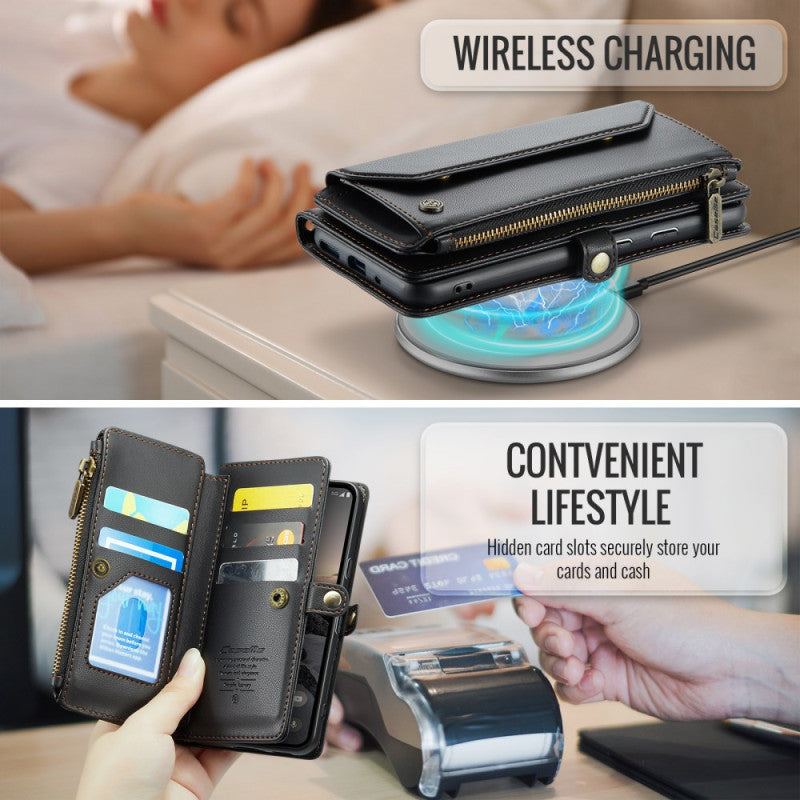 10-Slot Crossbody Wallet RFID Protection