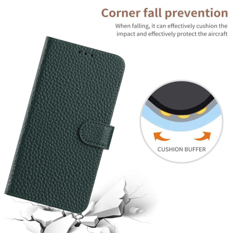 Genuine Leather Wallet Cushion Corner Case