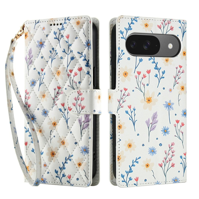 Elegant Floral Wallet Case with Strap