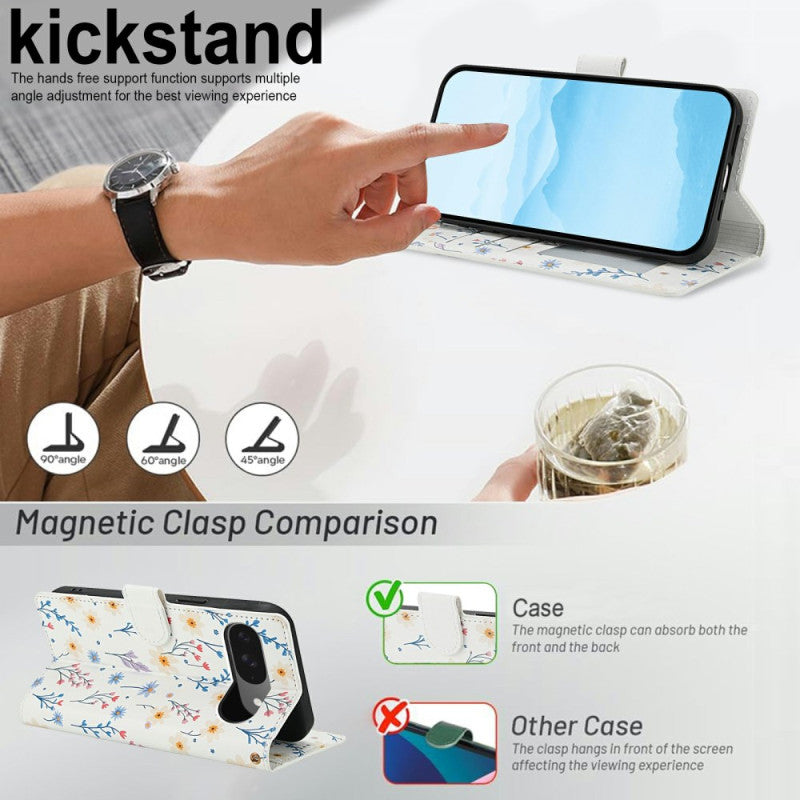 Elegant Floral Wallet Case with Strap