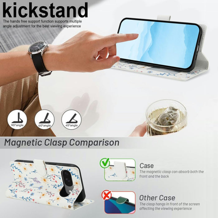 Elegant Floral Wallet Case with Strap