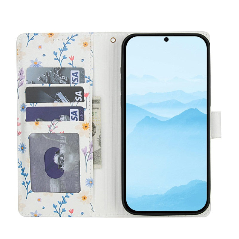Elegant Floral Wallet Case with Strap