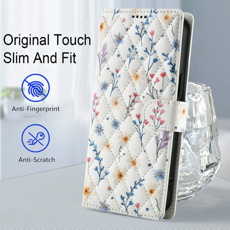 Elegant Floral Wallet Case with Strap