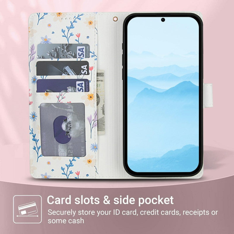 Elegant Floral Wallet Case with Strap