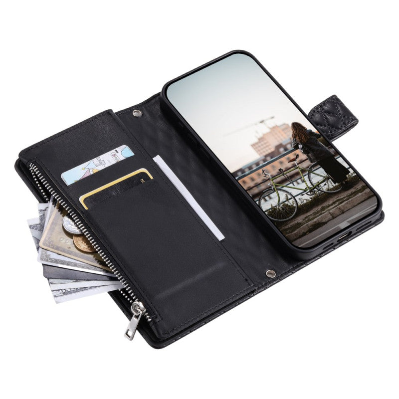 Glitter Diamond Zipper Wallet Wrist Strap