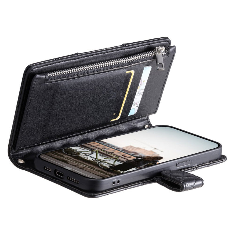 Glitter Diamond Zipper Wallet Wrist Strap