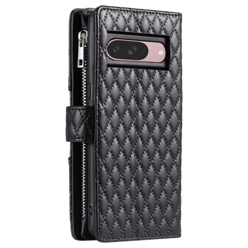 Google Pixel 9 Pro XL Glitter Diamond Zipper Wallet Wrist Strap