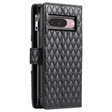 Google Pixel 9 Pro XL Glitter Diamond Zipper Wallet Wrist Strap