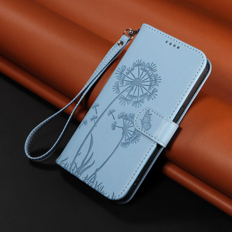 Dandelion Print Wallet Case Wrist Strap