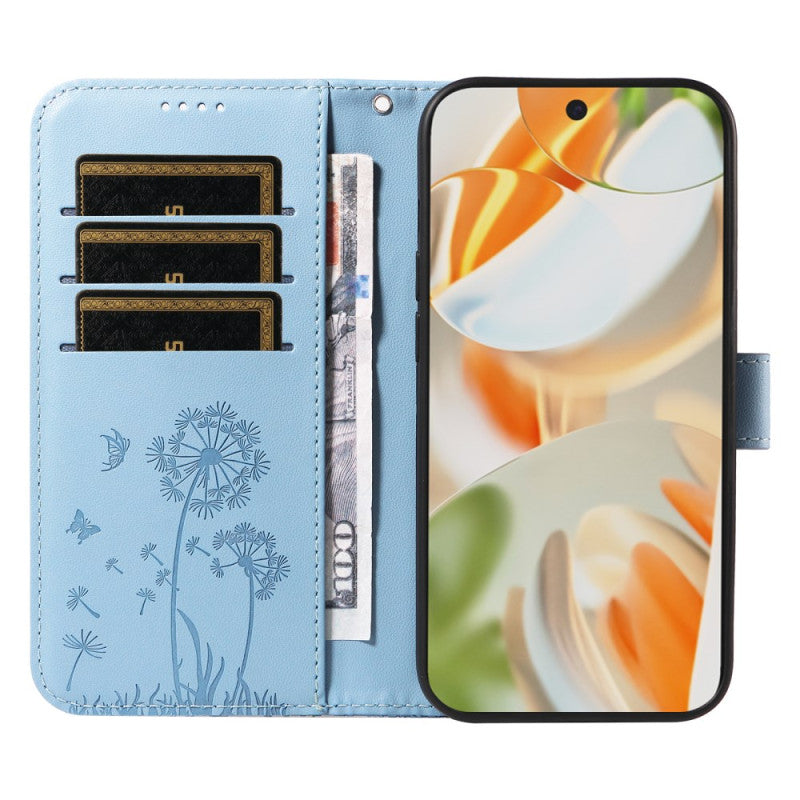 Dandelion Print Wallet Case Wrist Strap