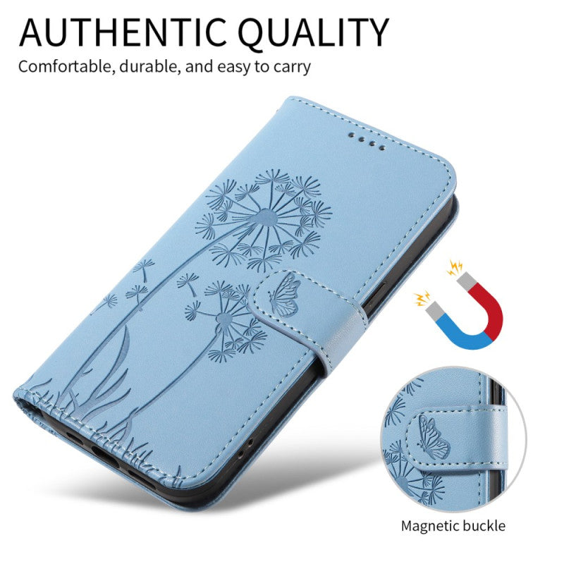 Dandelion Print Wallet Case Wrist Strap