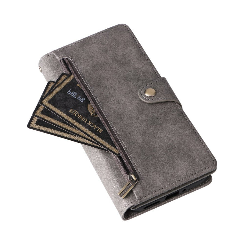 Rivet Style Zipper Wallet Wrist Strap