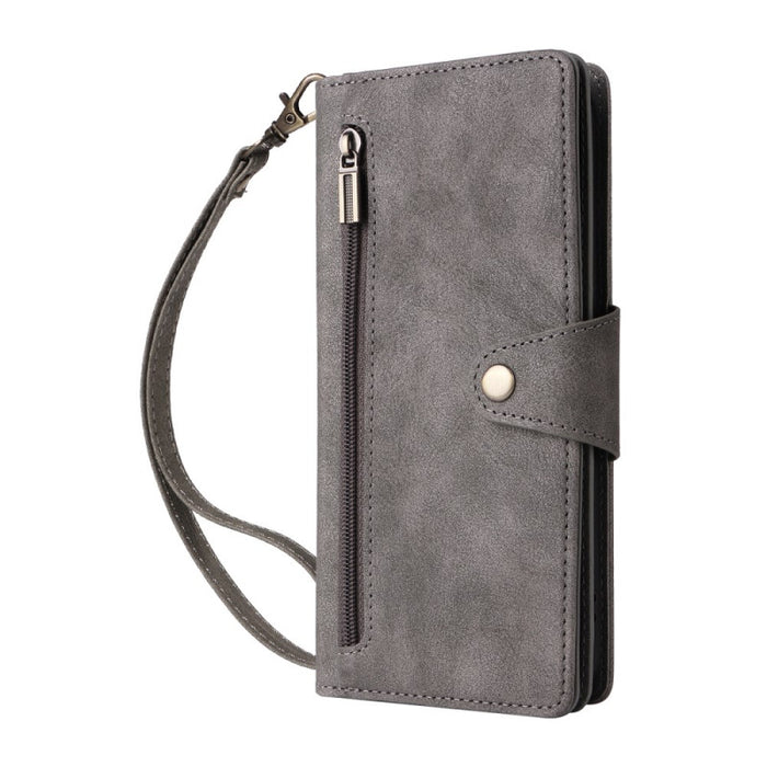 Rivet Style Zipper Wallet Wrist Strap