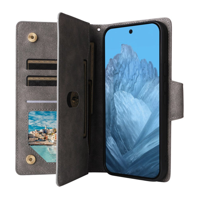 Rivet Style Zipper Wallet Wrist Strap