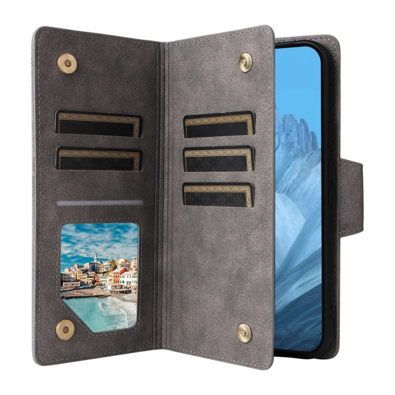 Rivet Style Zipper Wallet Wrist Strap