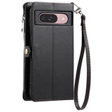 Google Pixel 9a 8-Slot Zipper Wallet Wrist Strap Case