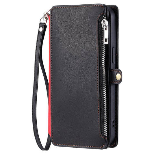8-Slot Zipper Wallet Wrist Strap Case