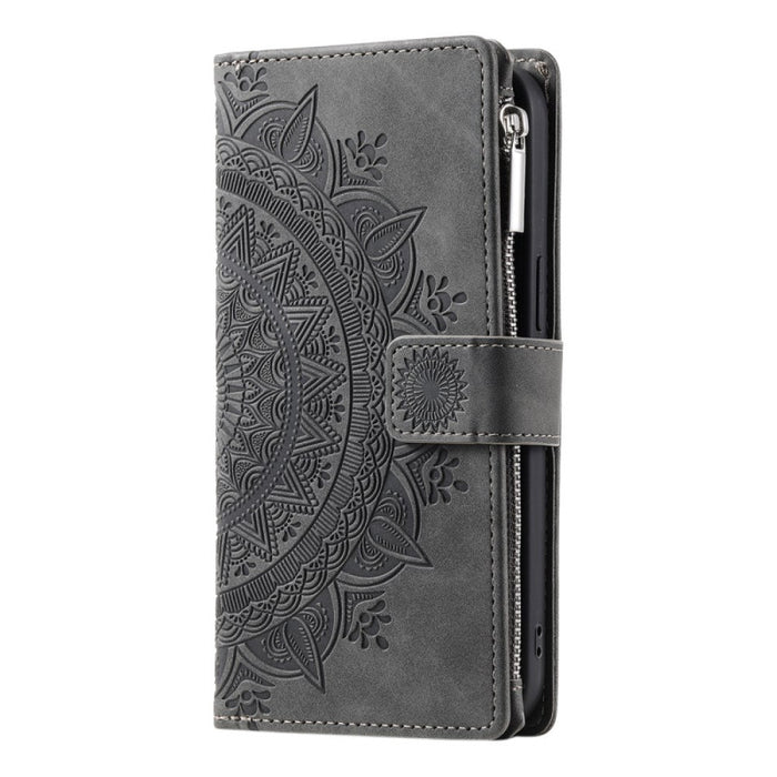 Mandala Flower Zipper Wallet Wrist Strap