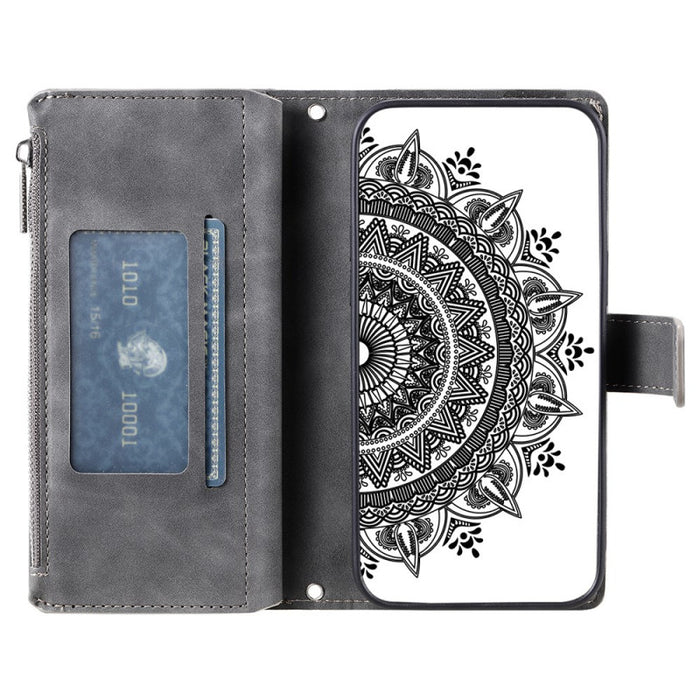 Mandala Flower Zipper Wallet Wrist Strap