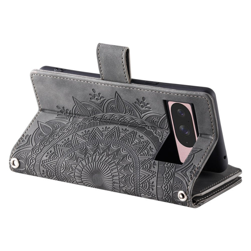 Mandala Flower Zipper Wallet Wrist Strap