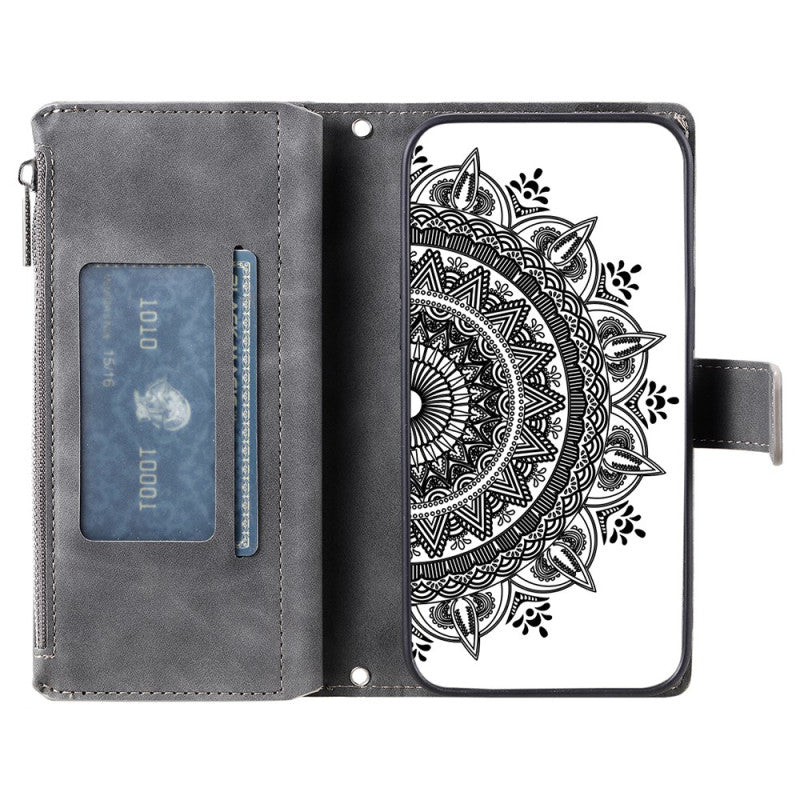Mandala Flower Zipper Wallet Wrist Strap