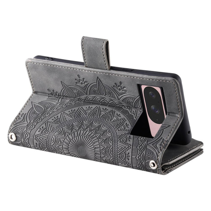 Mandala Flower Zipper Wallet Wrist Strap