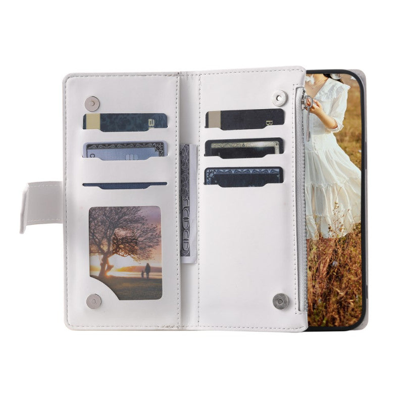 Diamond Stitch Zipper Wallet Wrist Strap