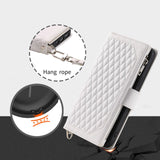 Google Pixel 8 Diamond Stitch Zipper Wallet Wrist Strap