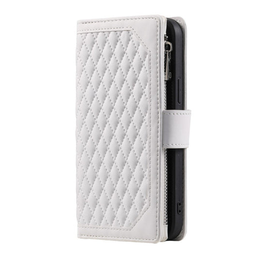 Google Pixel 9a Diamond Stitch Zipper Wallet Wrist Strap