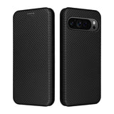 Google Pixel 9 Slim Carbon Fiber Flip Wallet Case Cover