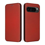 Google Pixel 10 Pro Slim Carbon Fiber Flip Wallet Case Cover