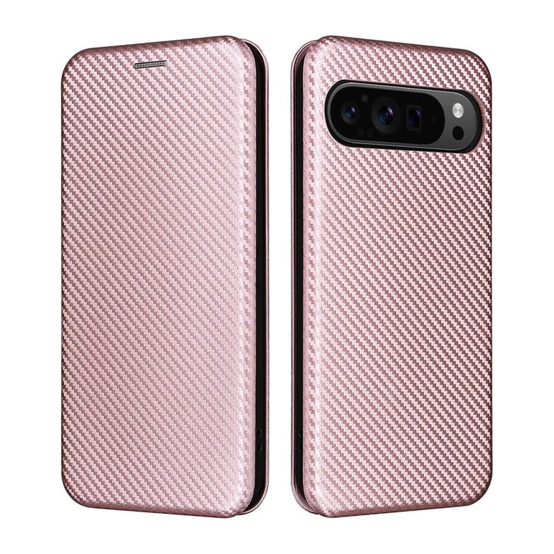 Google Pixel 9 Slim Carbon Fiber Flip Wallet Case Cover