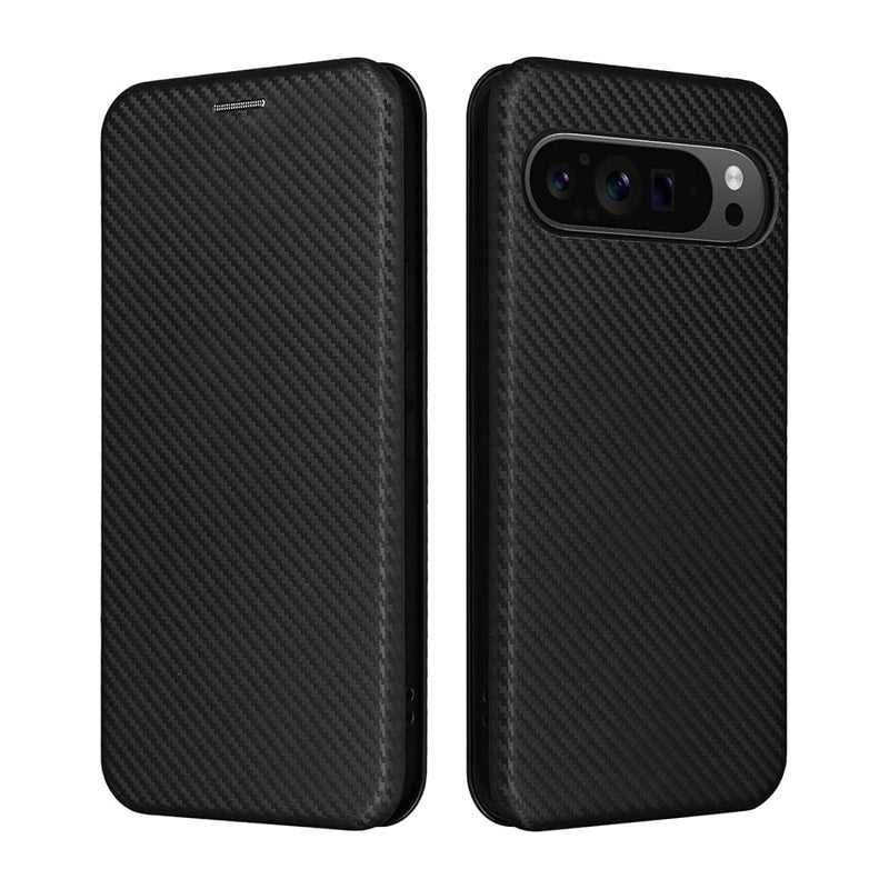 Google Pixel 10 Slim Carbon Fiber Flip Wallet Case Cover