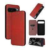 Google Pixel 8 Pro Slim Carbon Fiber Flip Wallet Case Cover